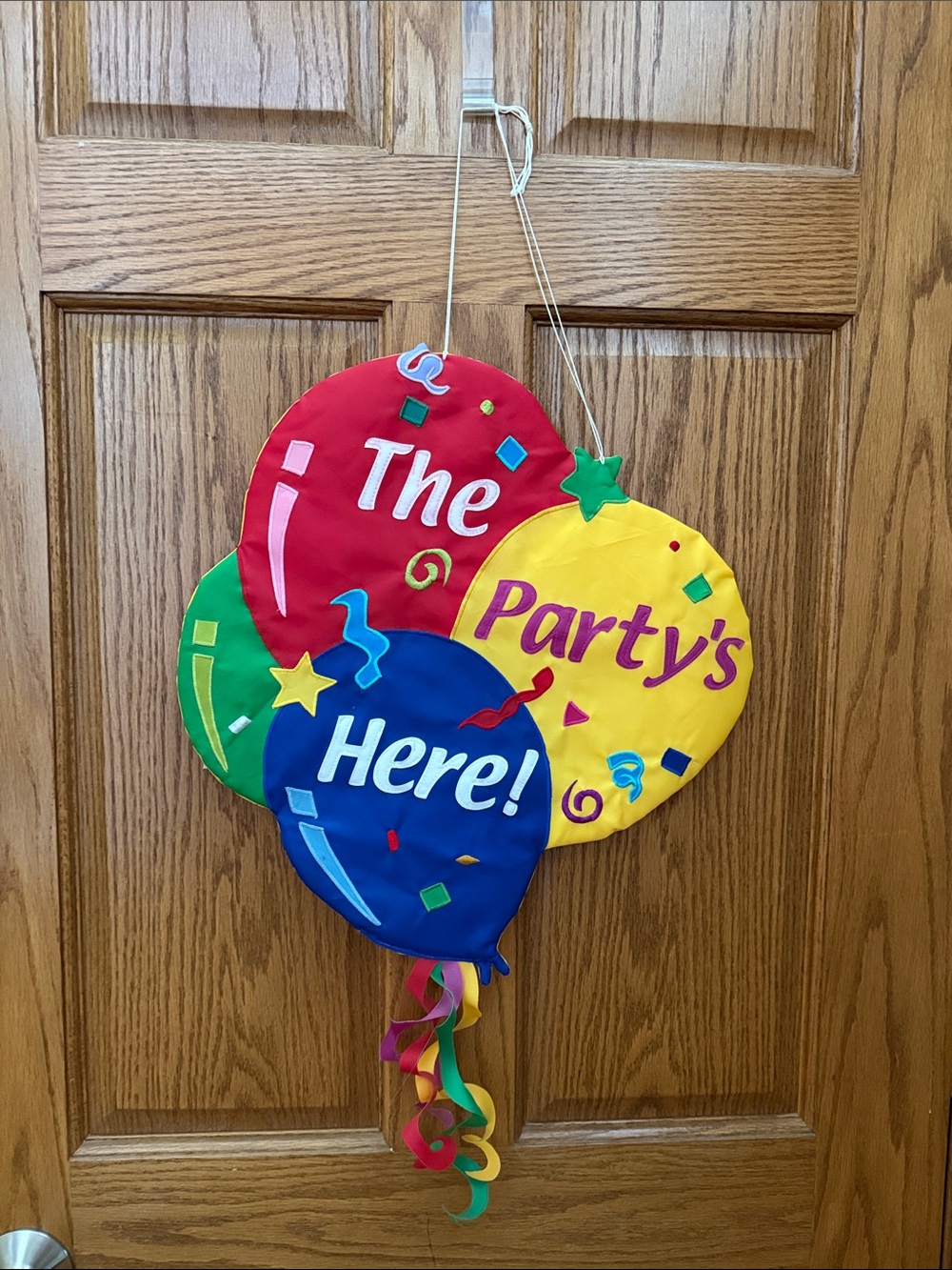 Party's Here Colorful Balloon Door Hanging Decoration